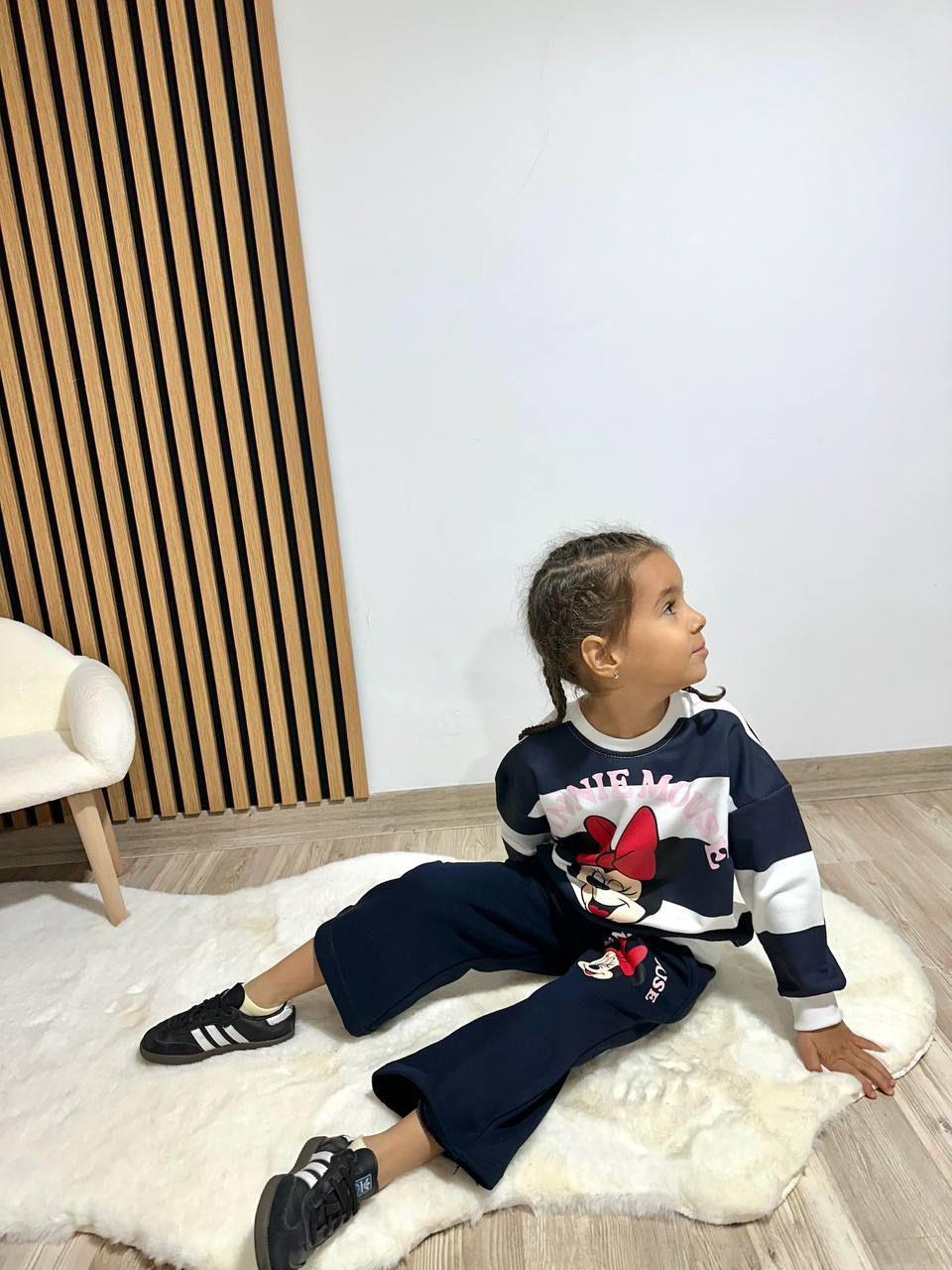 Çizgili Minnie Mouse Baskılı Eşofman Takımı