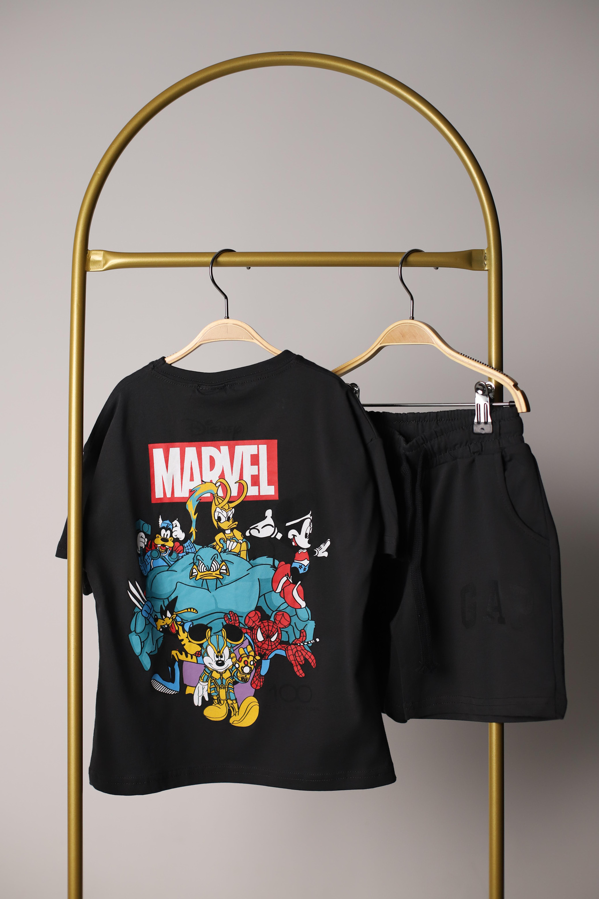 Disney Marvel Figür Baskılı Şortlu Takım