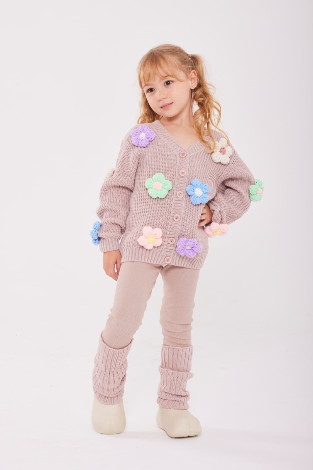 Flowers Nakış İşlemeli Triko Takım