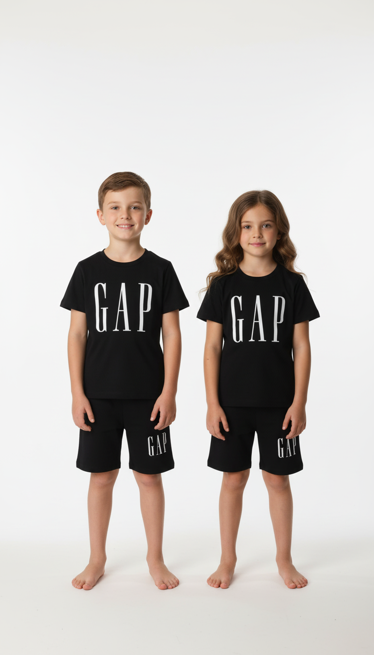 Gap İnce Baskılı Şortlu Takım