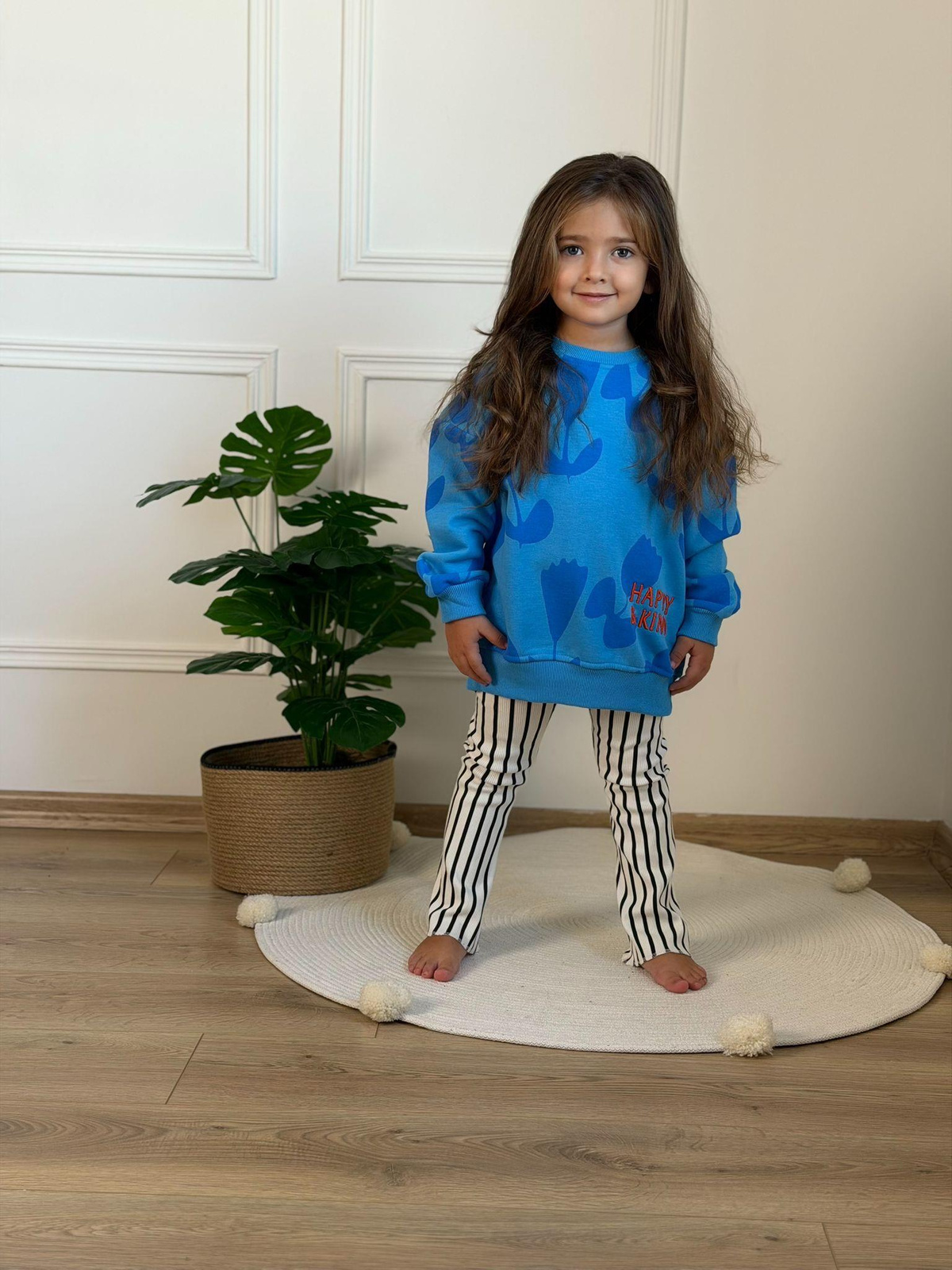 Happy Kind Baskılı Taytlı Takım