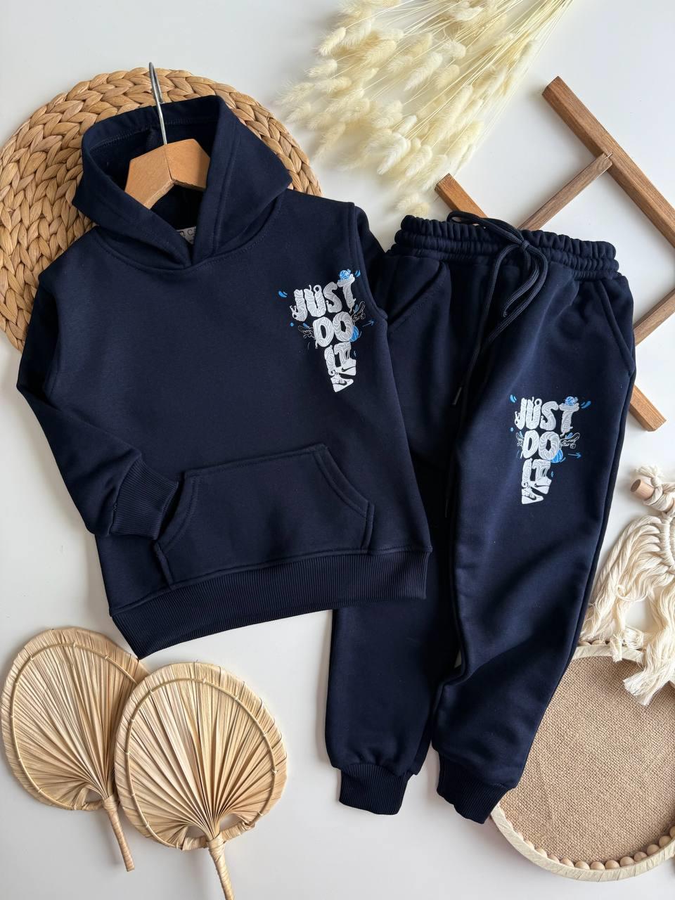 Just Do It Kapüşonlu Cepli Eşofman Takımı