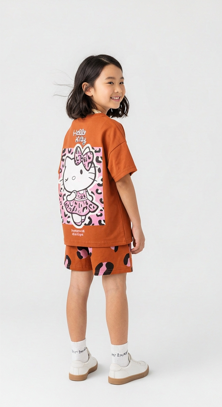 Kahverengi Leoparlı Hello Kitty Takım