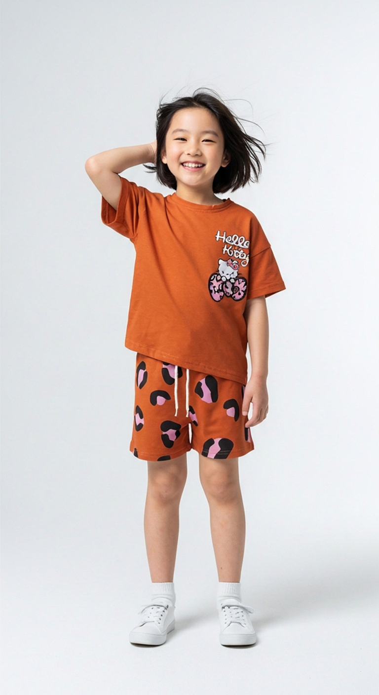 Kahverengi Leoparlı Hello Kitty Takım