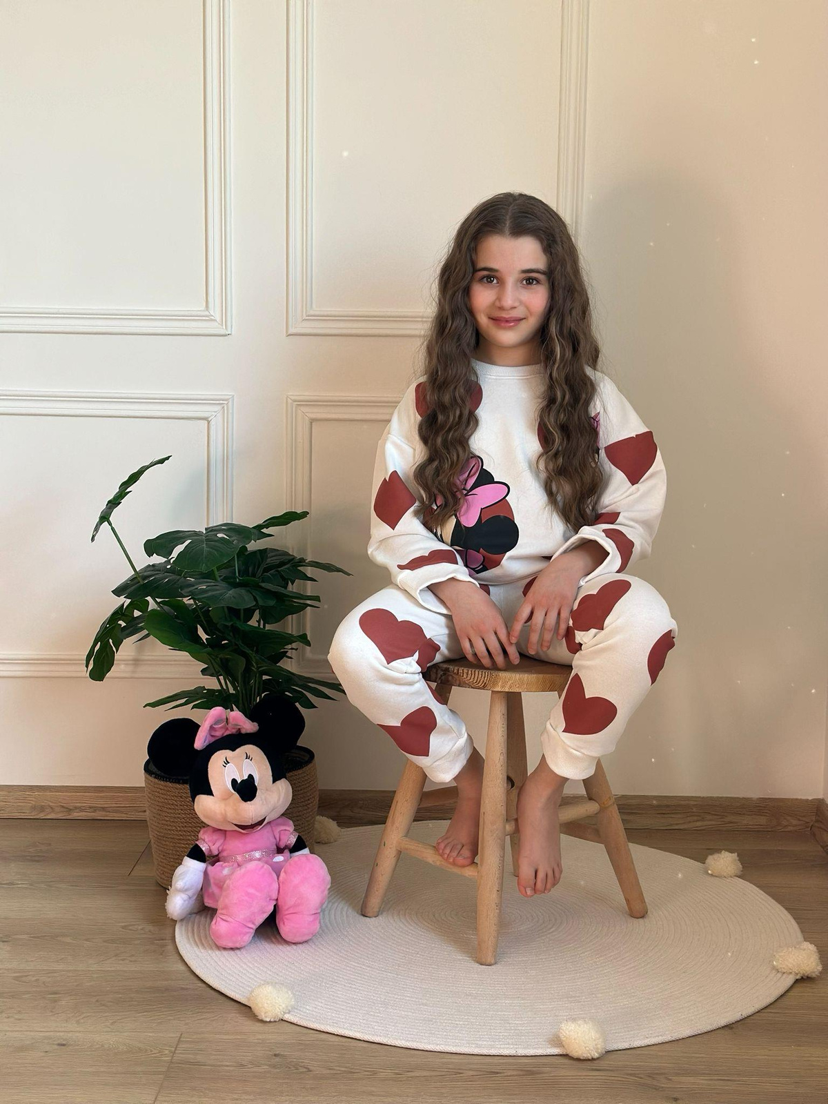 Kalp Detaylı Minnie Eşofman Takımı