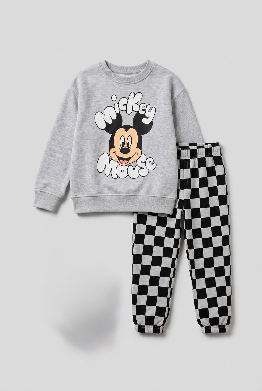 Mickey Mouse Kareli Eşofman Takımı