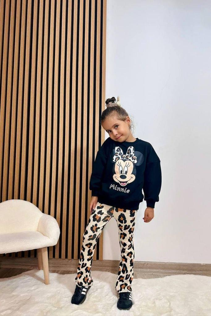 Minne Leopar Detaylı Taytlı Takım