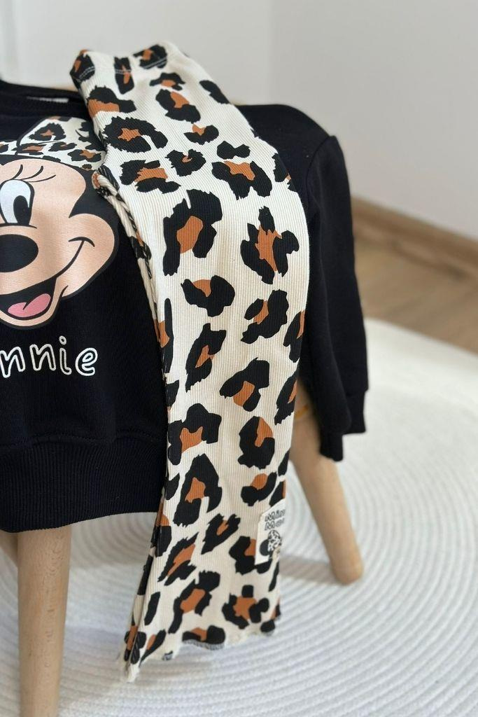Minne Leopar Detaylı Taytlı Takım