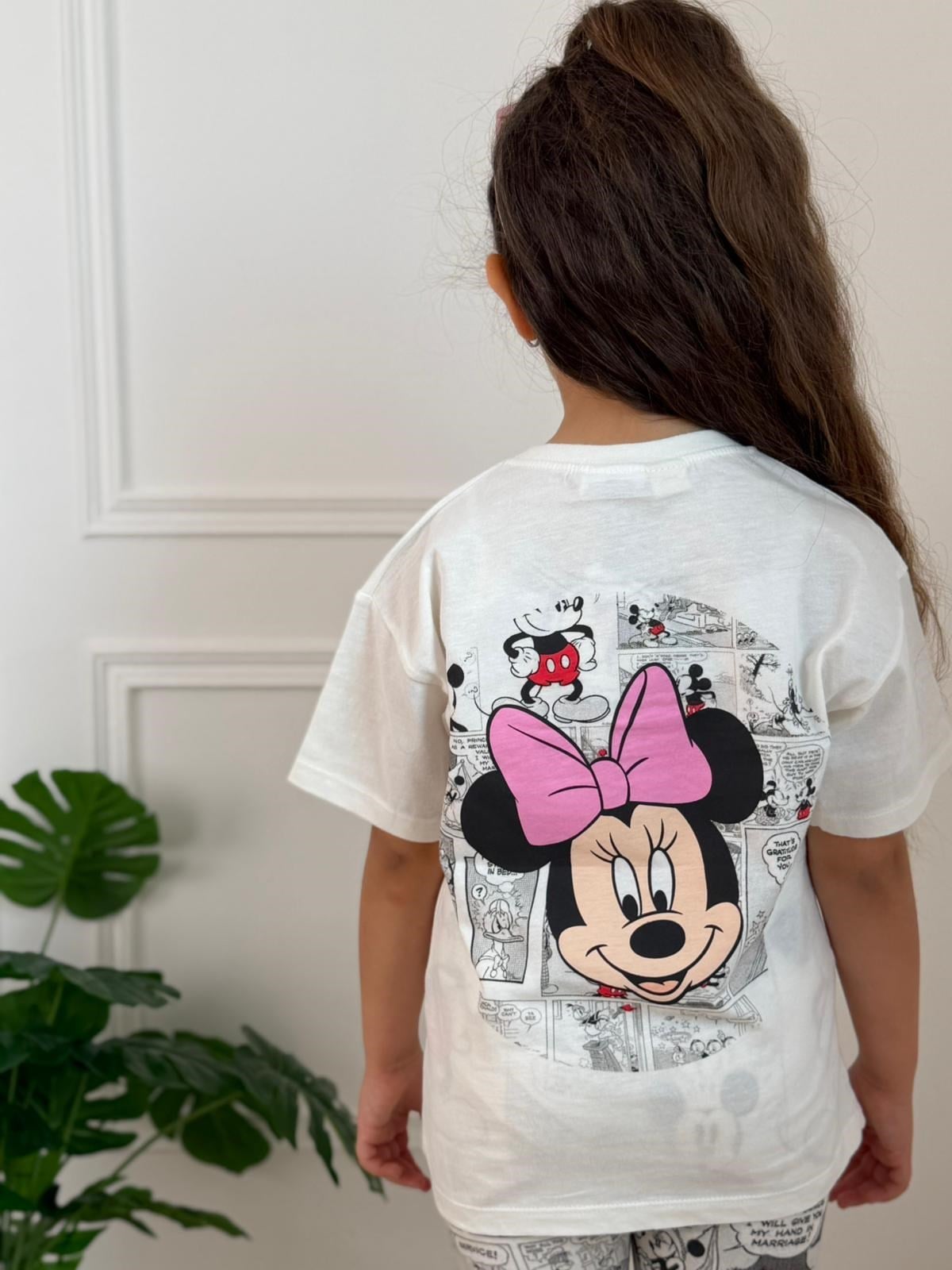 Minnie Sırt Baskılı Taytlı Takım