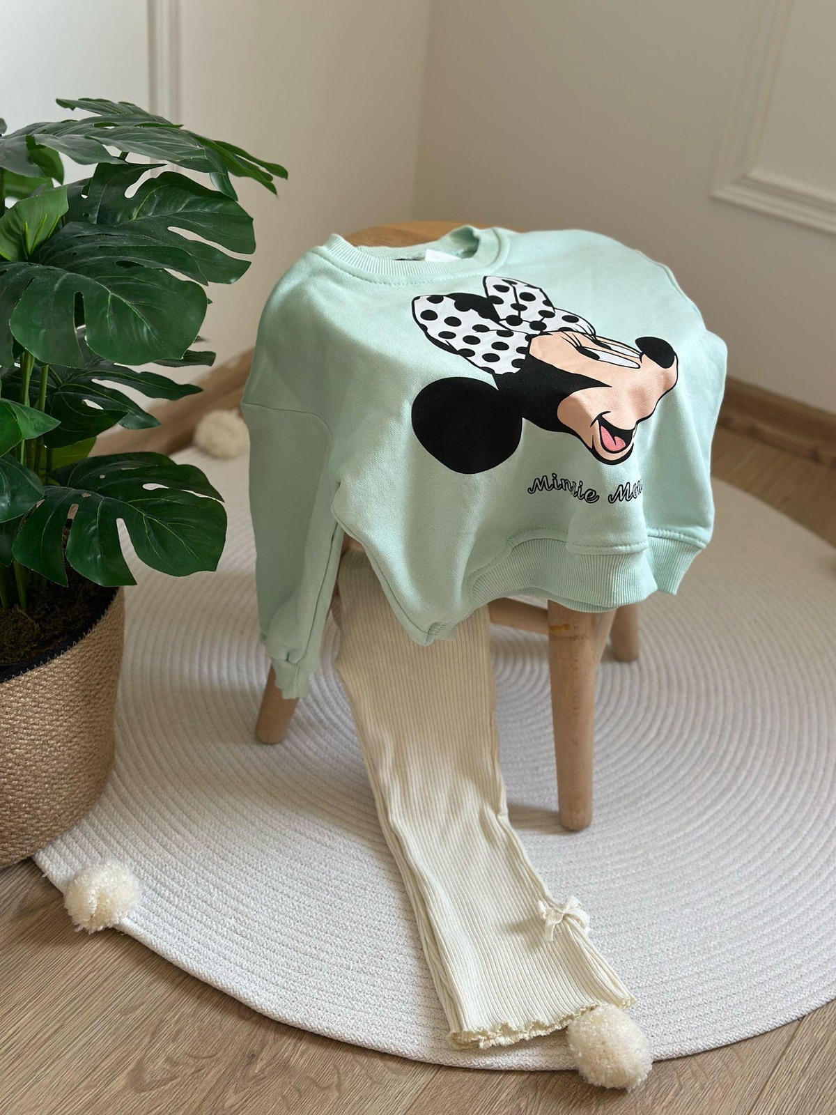 Mint Yeşili Puantiyeli Minnie Takım