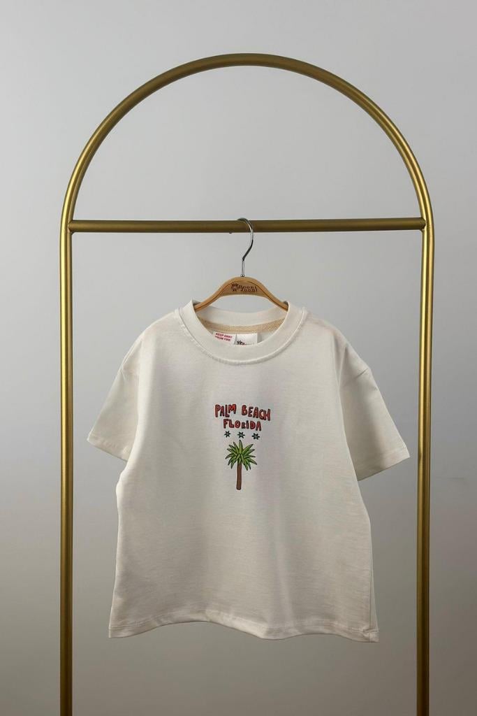 Palm Beach Florida Sırt Detay Baskılı T-Shirt