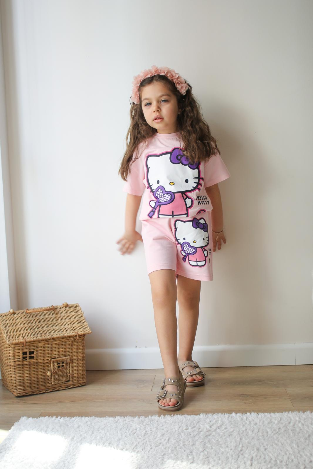 Pembe Hello Kitty Şortlu Takım