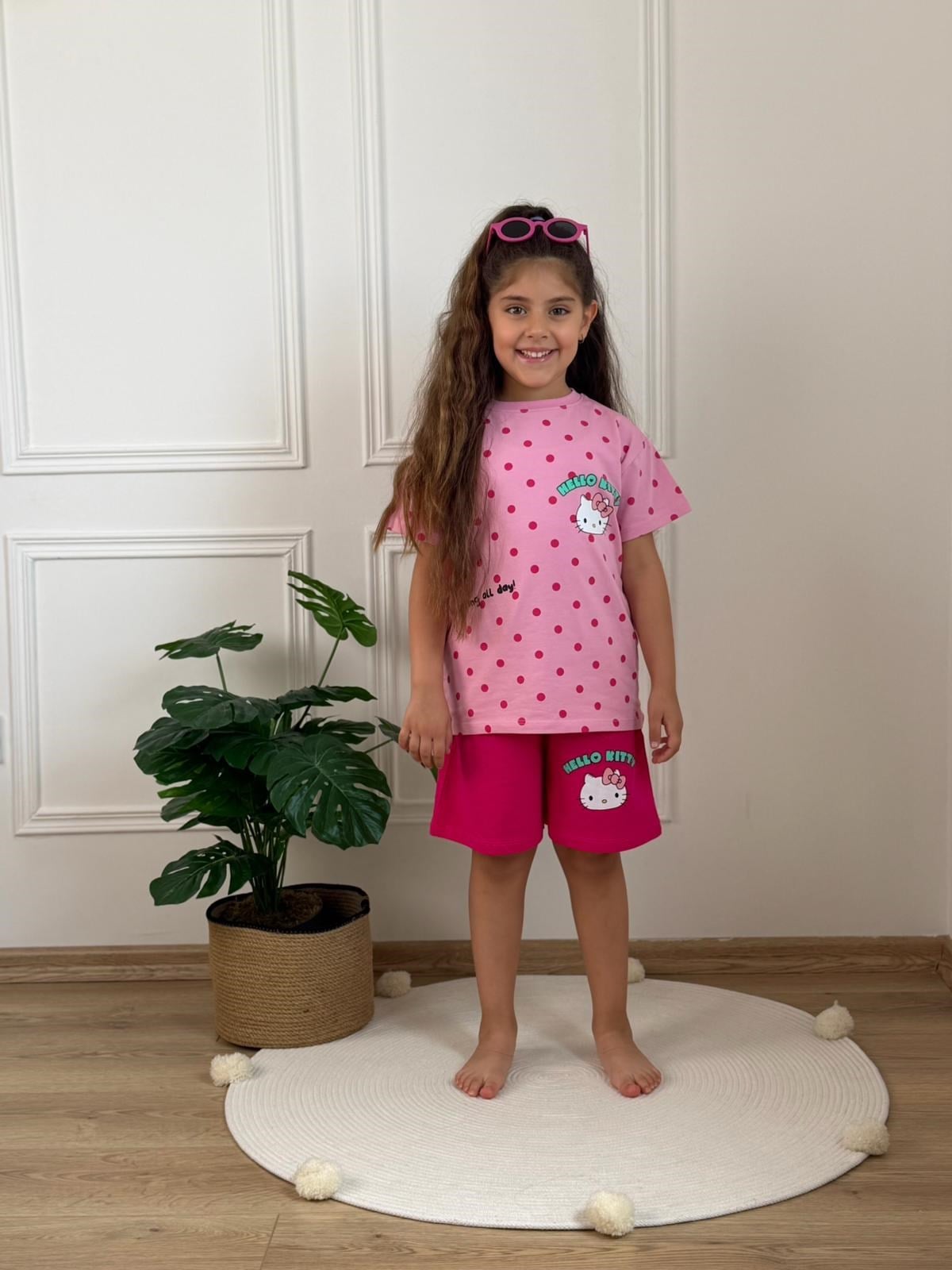Puantiye Hello Kitty Şortlu Takım