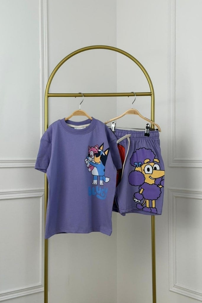 Sevimli Bluey Şortlu Takım