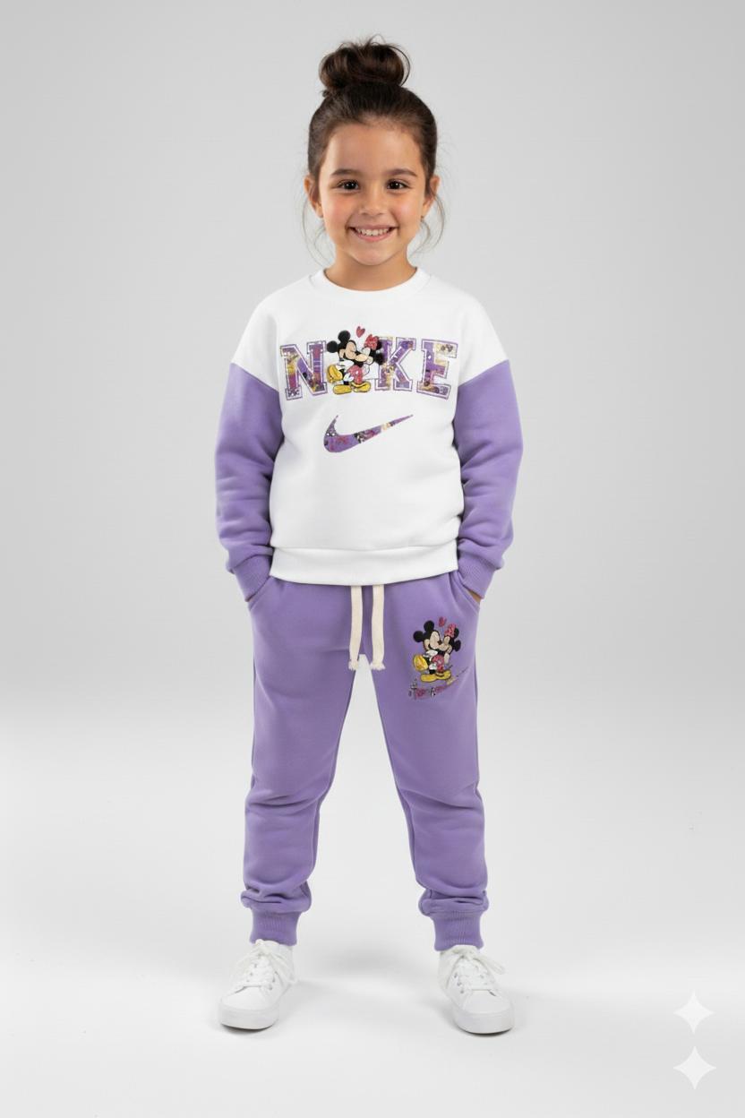 Spor Logolu Minnie ve Mickey Eşofman Takımı
