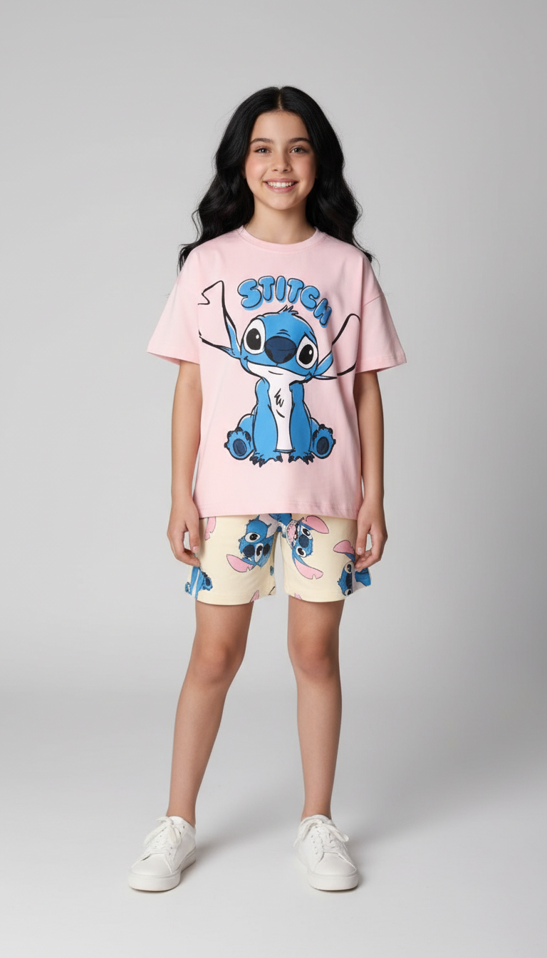 Stitch Şortlu Takım