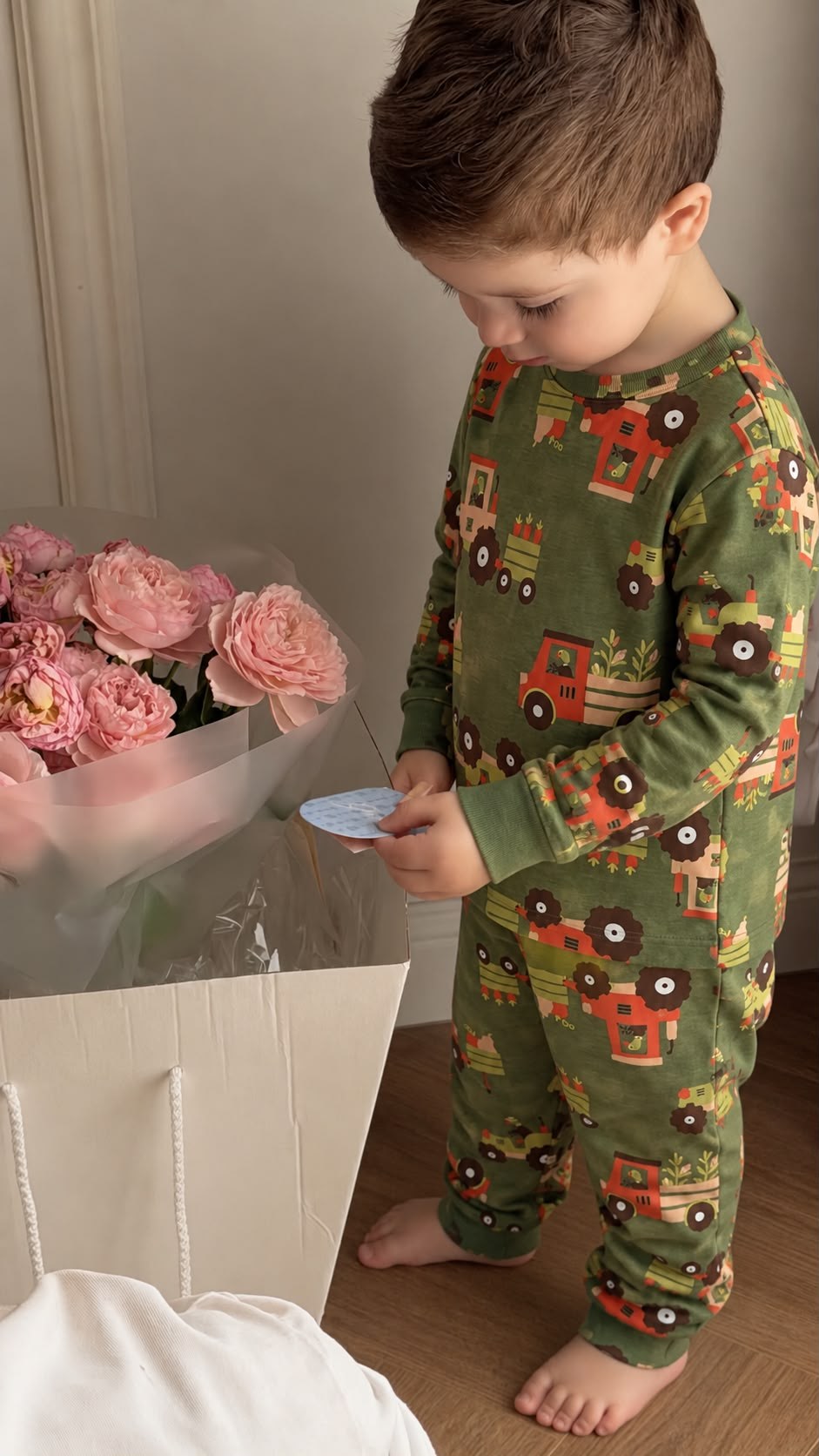 Tractor Baskılı Pijama Takımı