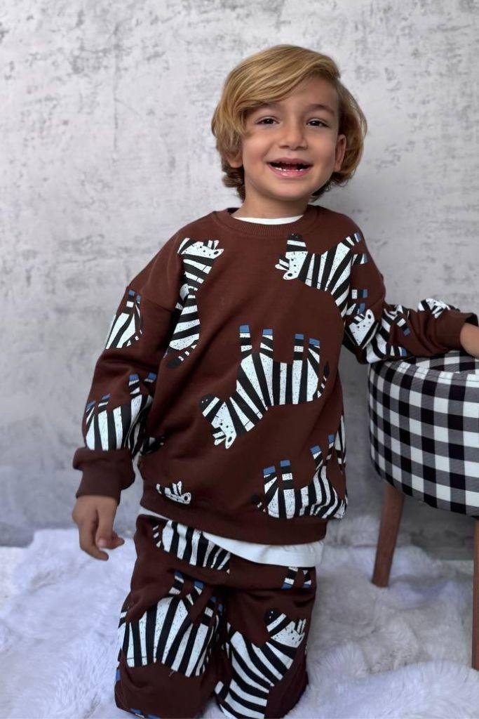 Zebra Baskılı Eşofman Takımı