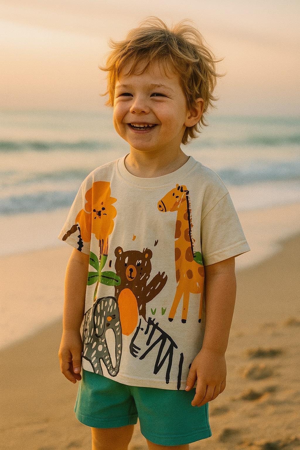 Zoo Print Şortlu Takım