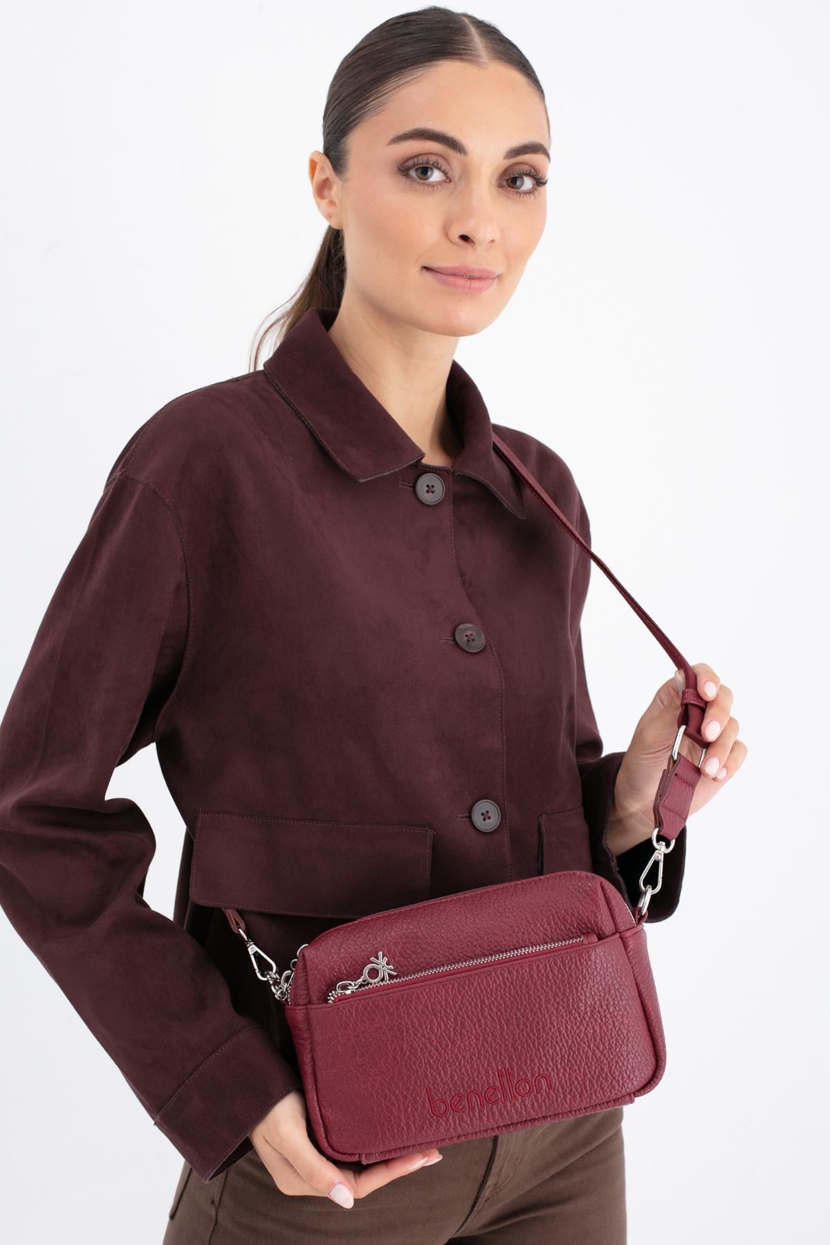 BENETTON KADIN KOL ÇANTASI BNT1669 BORDO