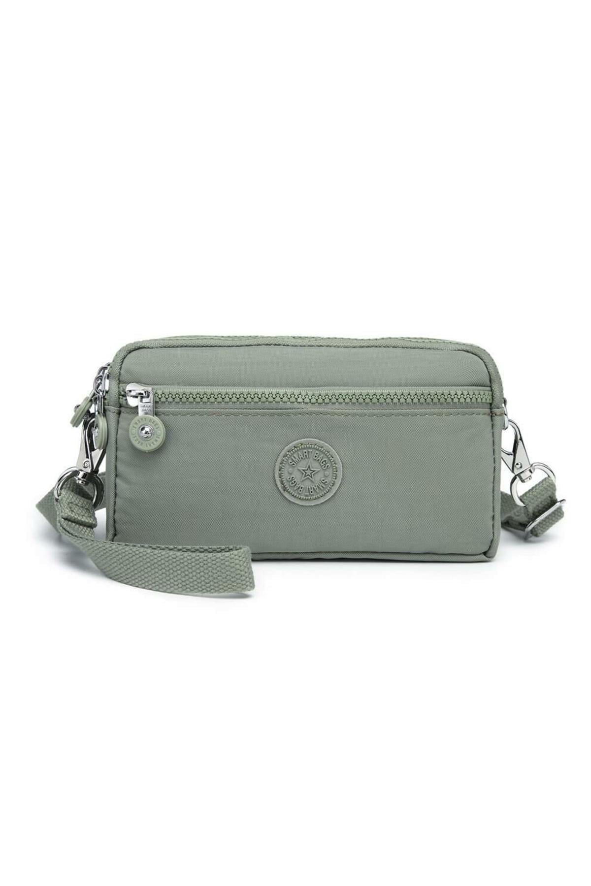 SMARTBAGS MİNİ BOY KRİNKIL KUMAŞ KADIN ÇAPRAZ ÇANTA 2022-1112 YEŞİL