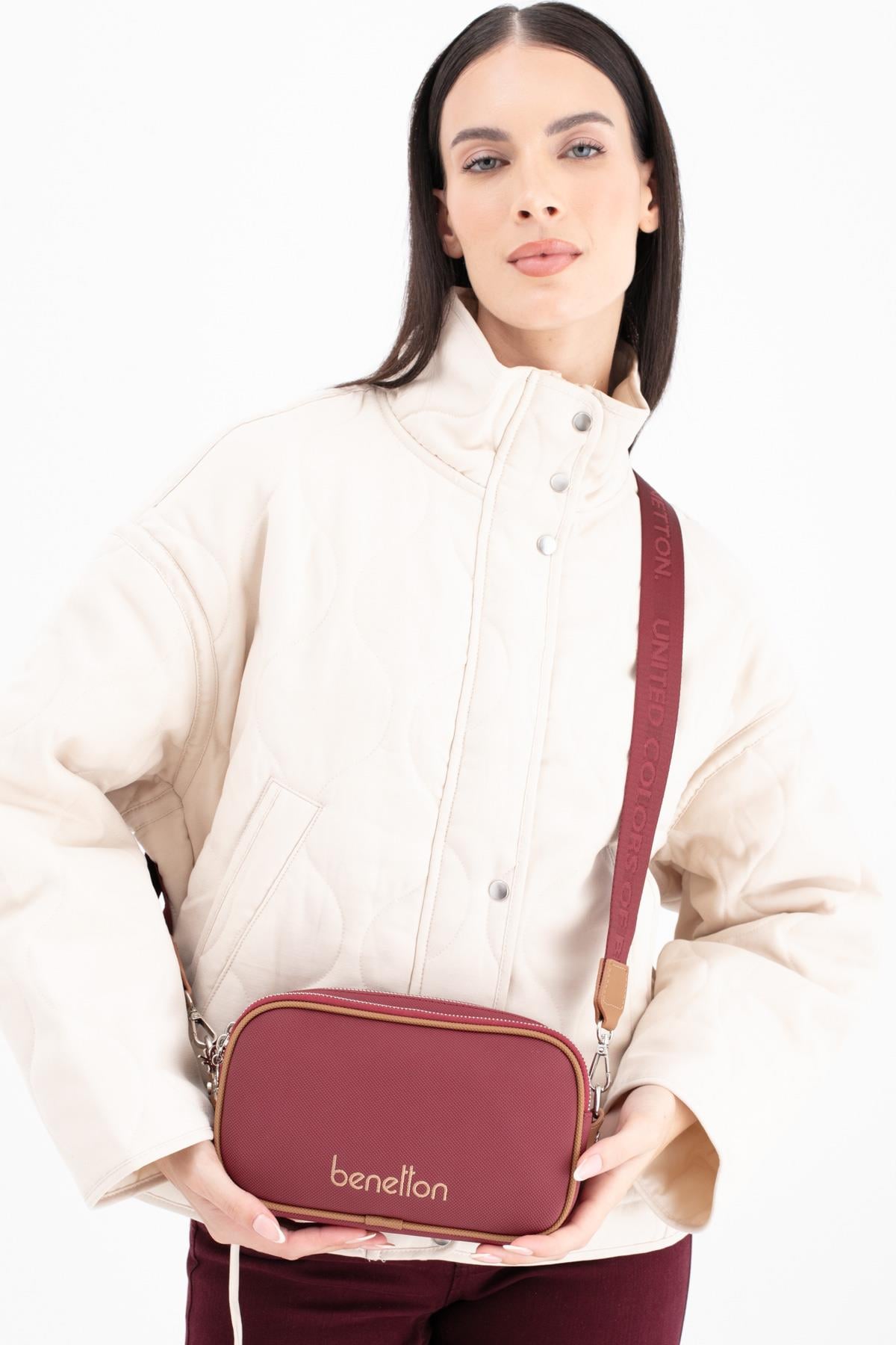 BENETTON KADIN KOL ÇANTASI BNT1682 BORDO CAMEL