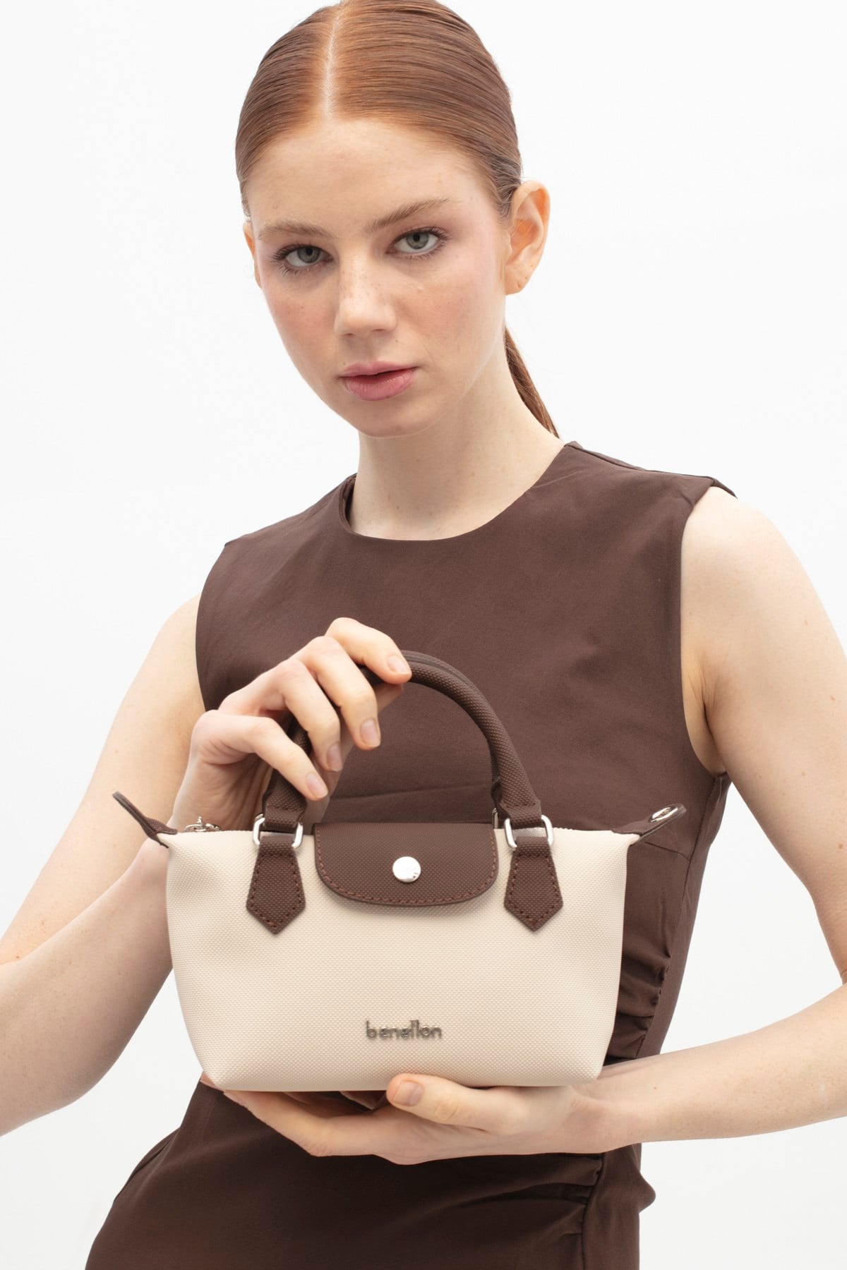 BENETTON KADIN ÇAPRAZ ÇANTA BNT1832 BEJ KAHVE