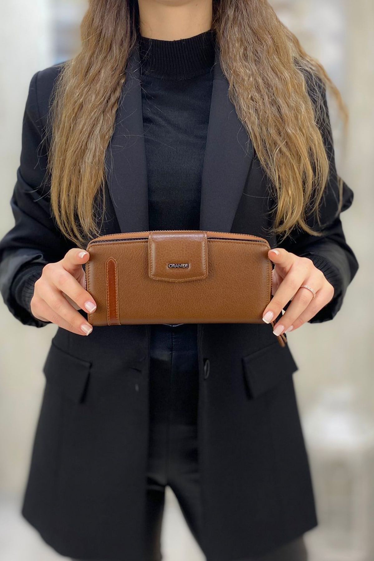 GRANDE DERİ KADIN CÜZDAN 2714 TABA