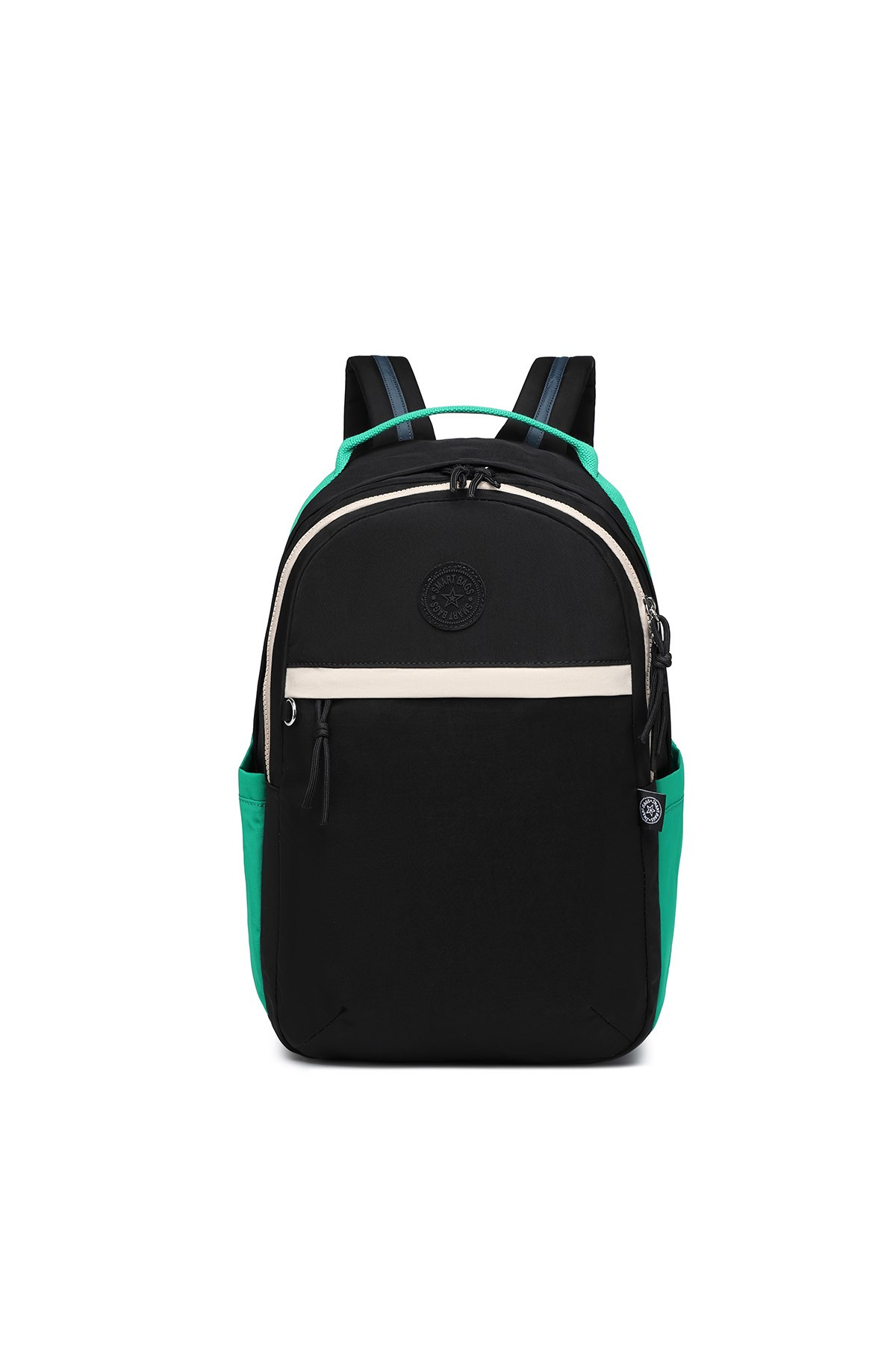 SMARTBAGS BÜYÜK BOY UNİSEKS SIRT ÇANTASI 2022-3182 SİYAH BEJ YEŞİL