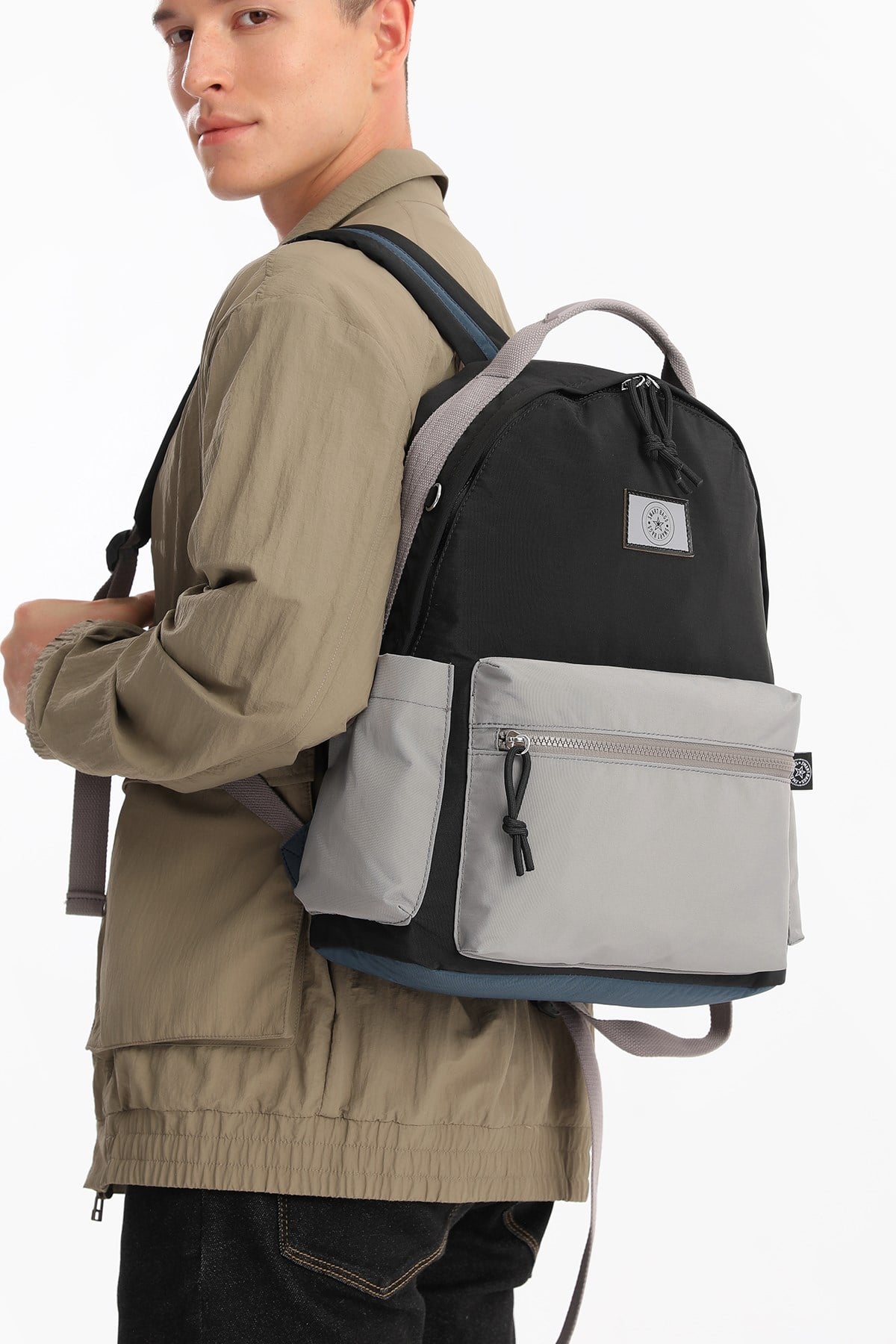SMARTBAGS BÜYÜK BOY UNİSEX SIRT ÇANTASI 2022-3181 SİYAH GRİ