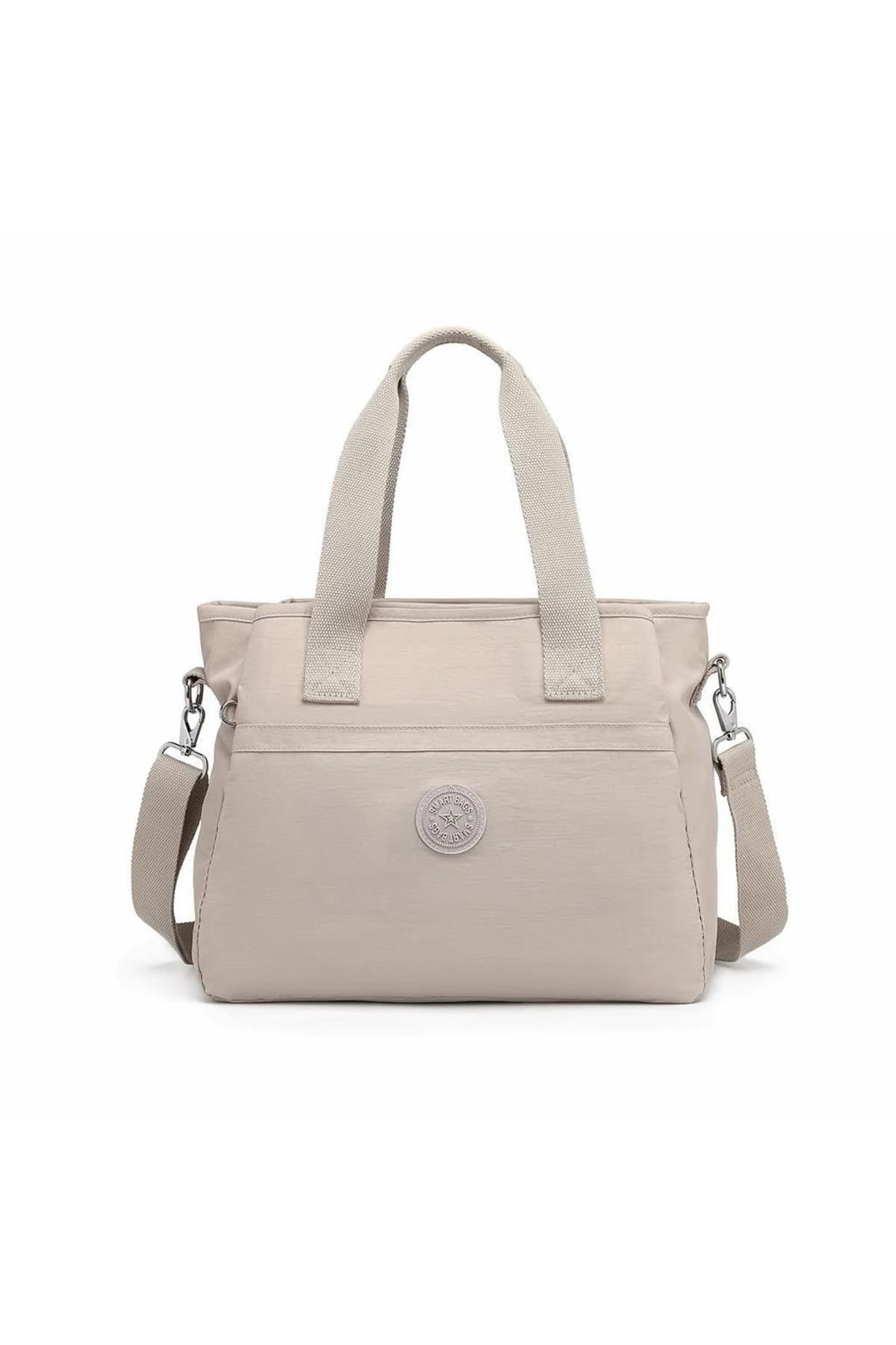SMARTBAGS KIRİNKIL KUMAŞ KADIN OMUZ ÇANTASI 2022-3110 BEJ