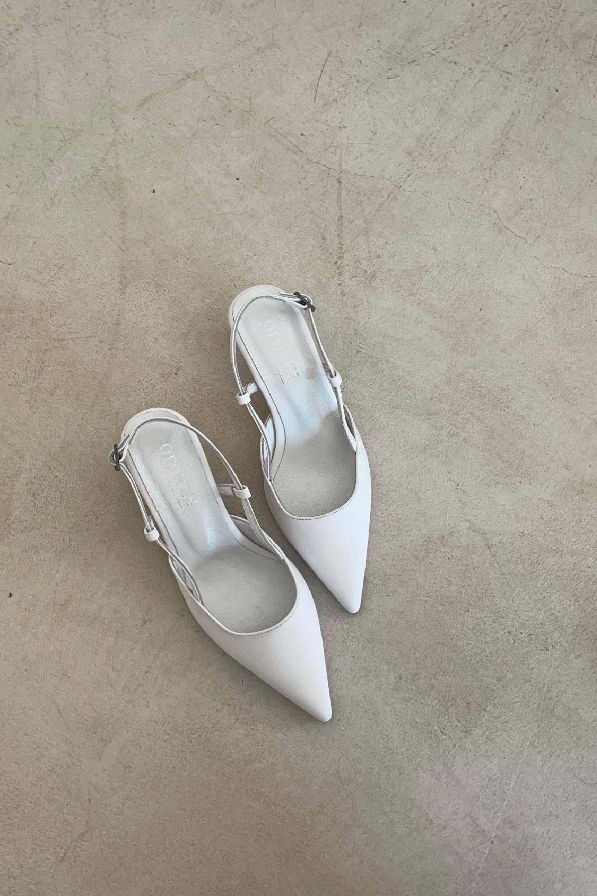 Nina Beyaz Topuklu Ayakkabı