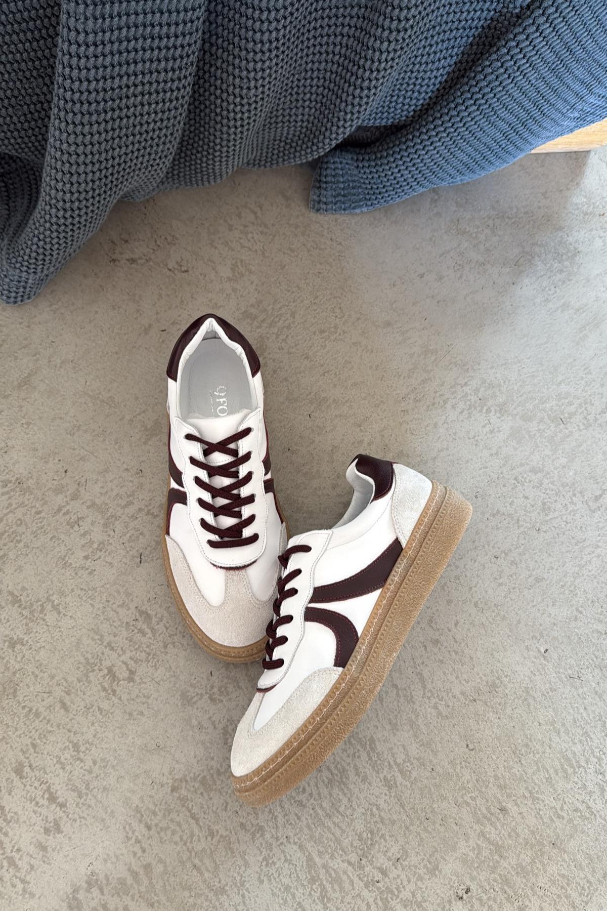 Tori Bordo Beyaz Sneaker