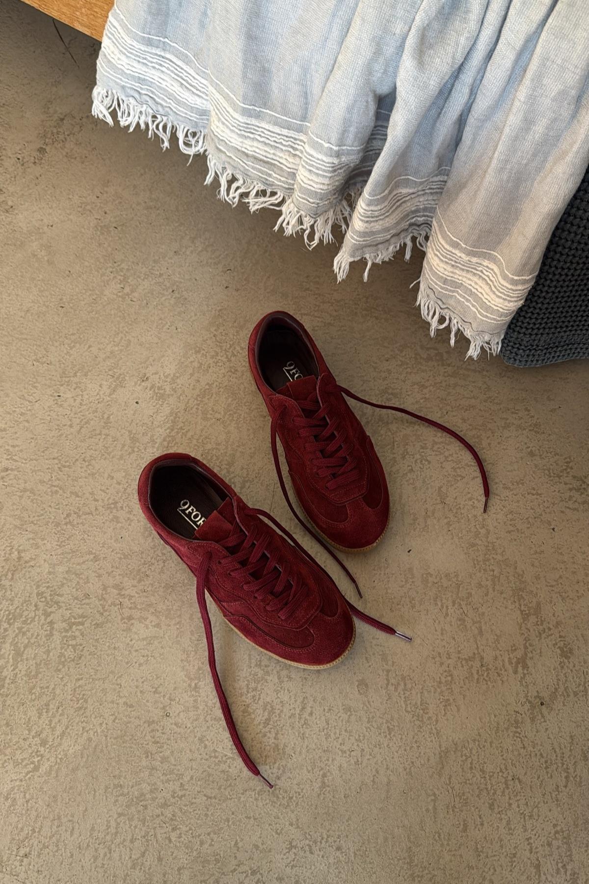 Madrid Bordo Süet Sneaker