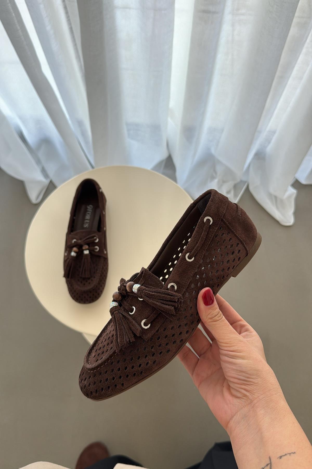Nixi Acı Kahve Süet Loafer