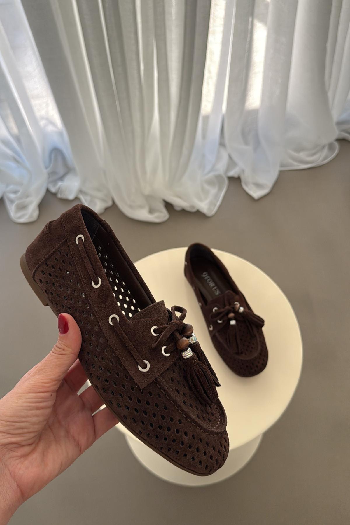 Nixi Acı Kahve Süet Loafer