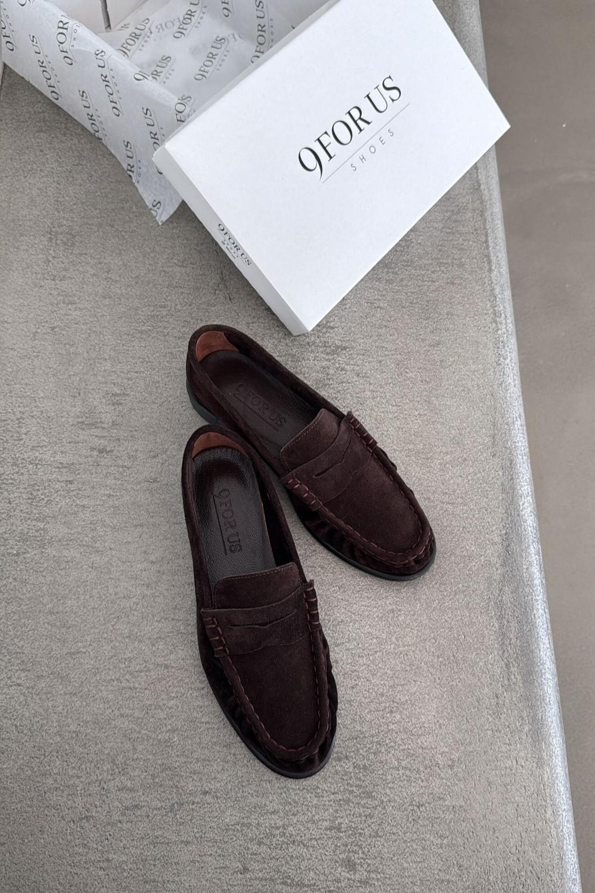 Roger Kahve Süet Loafer