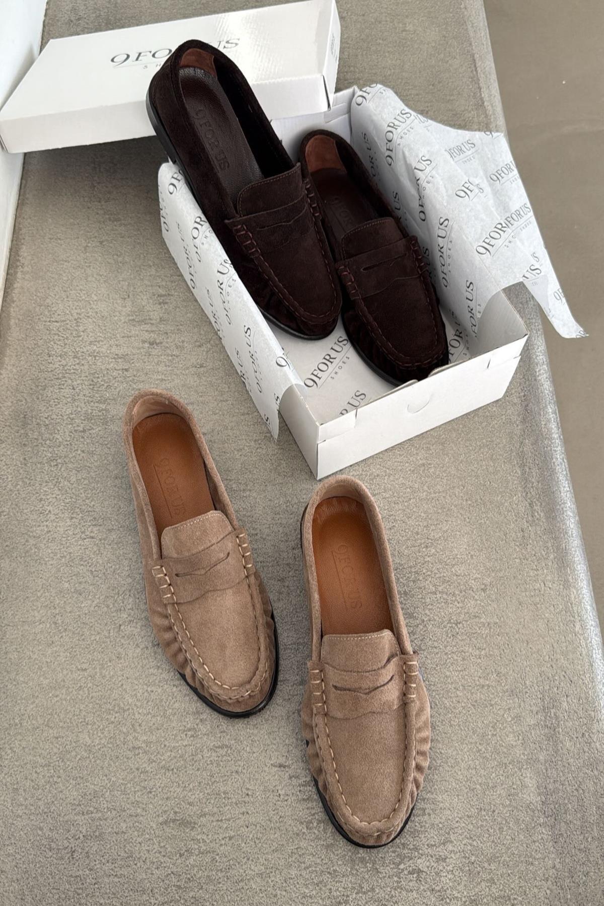 Roger Kahve Süet Loafer