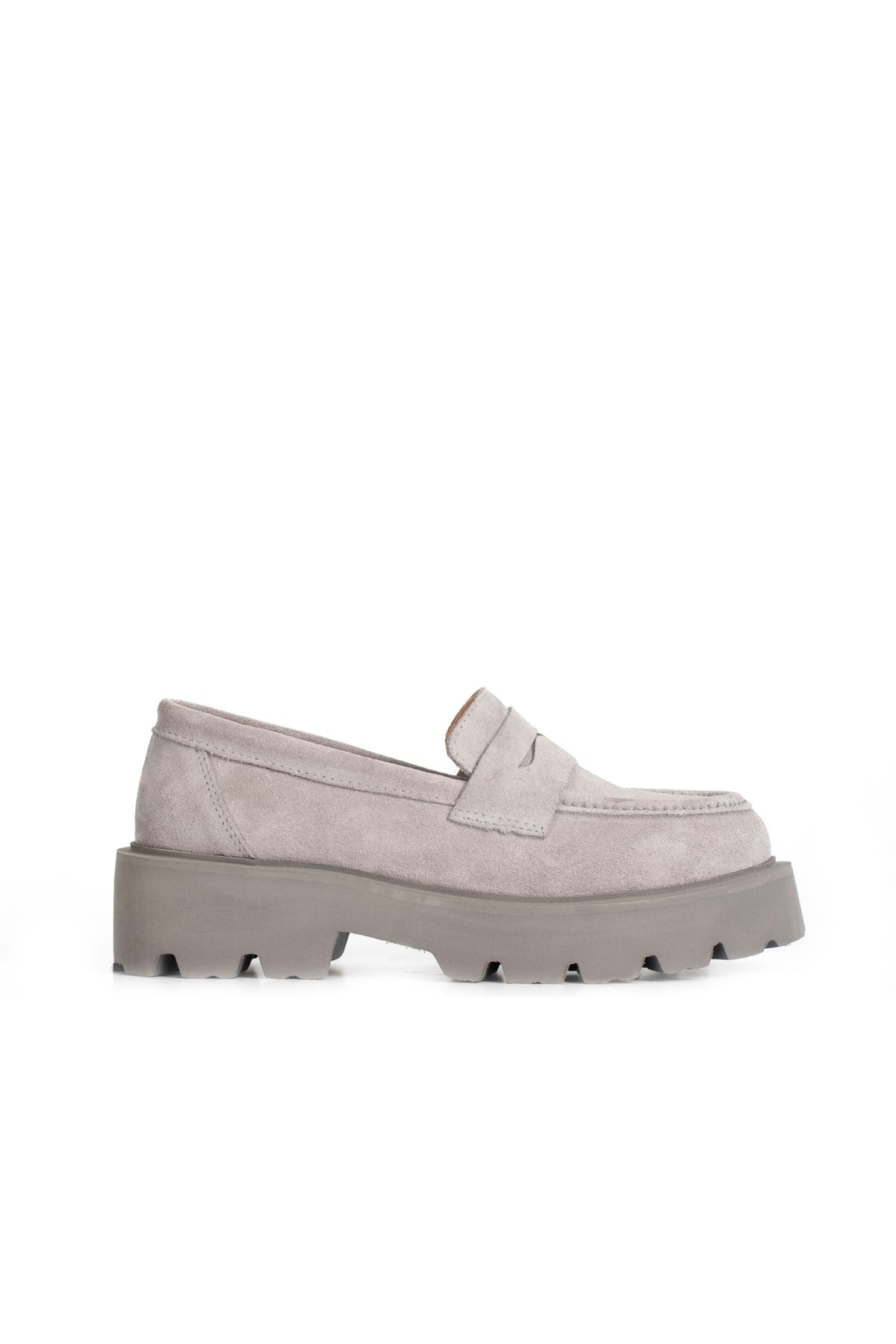Ross Gri Süet Loafer