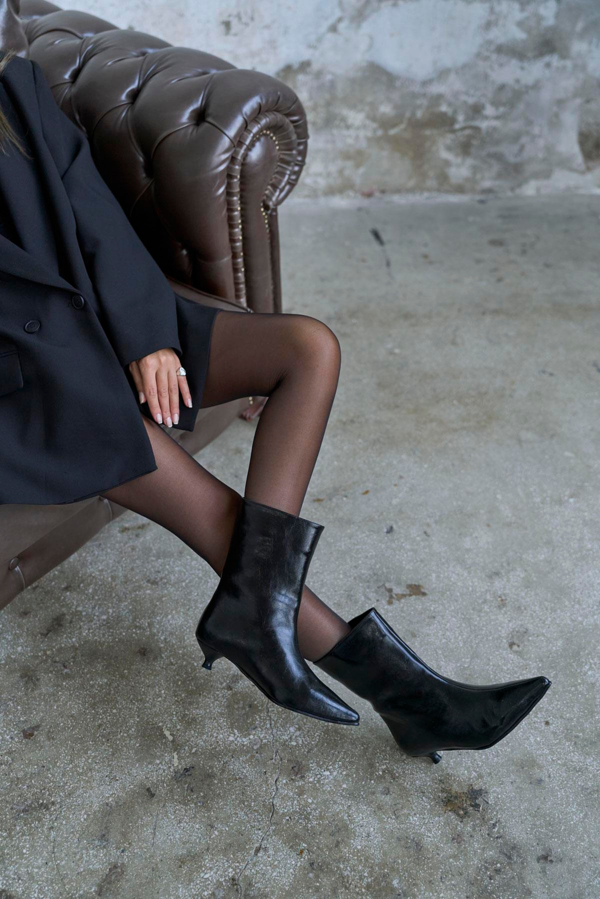 Sarah Siyah Bootie