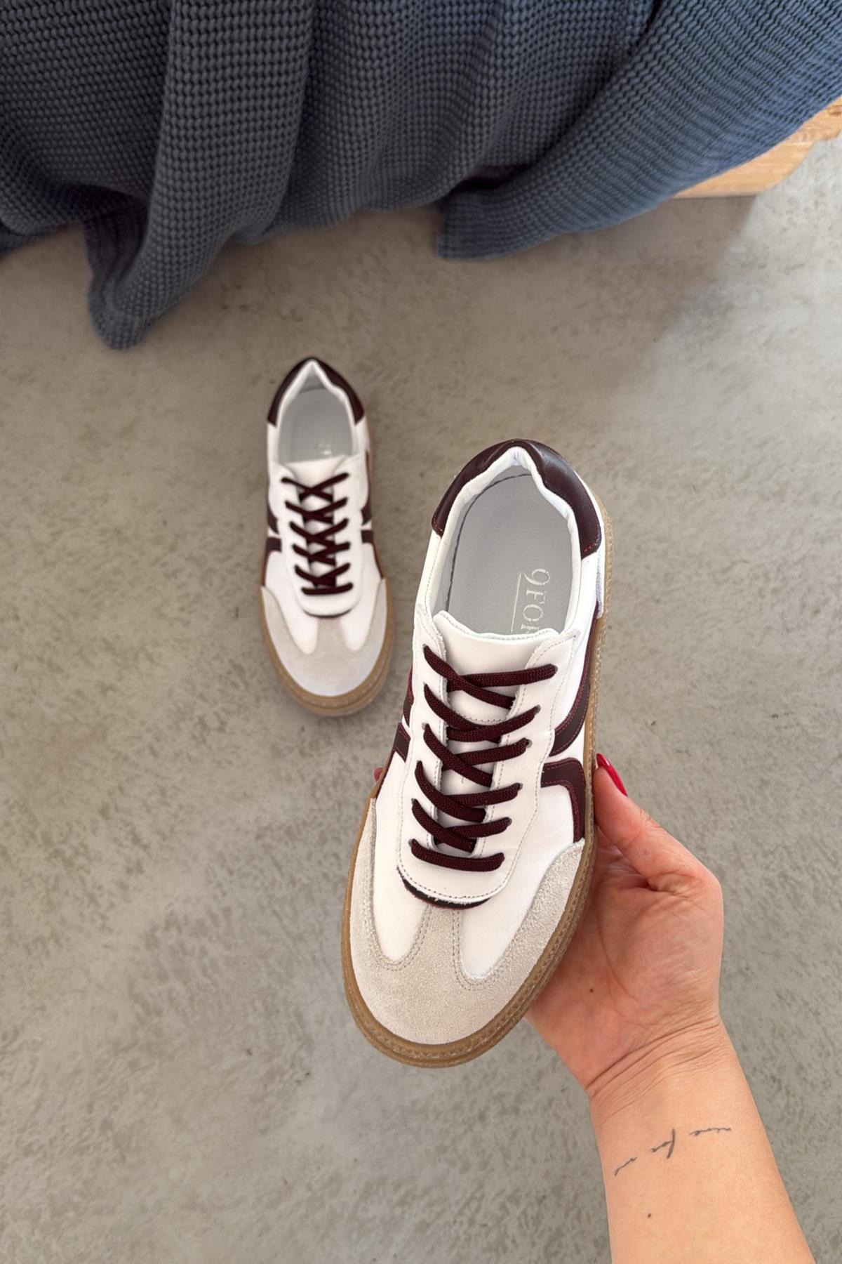 Tori Bordo Beyaz Sneaker