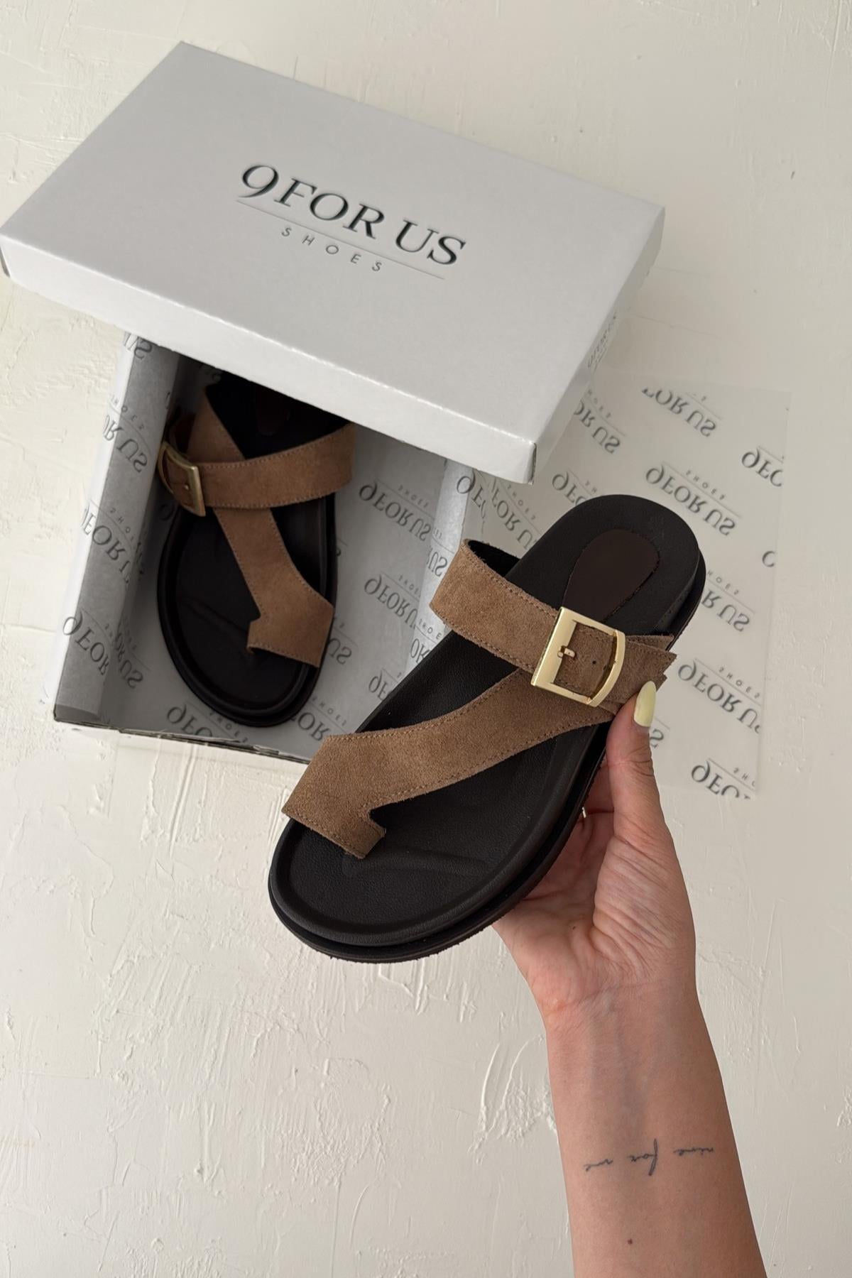 Vesby Camel Süet Terlik