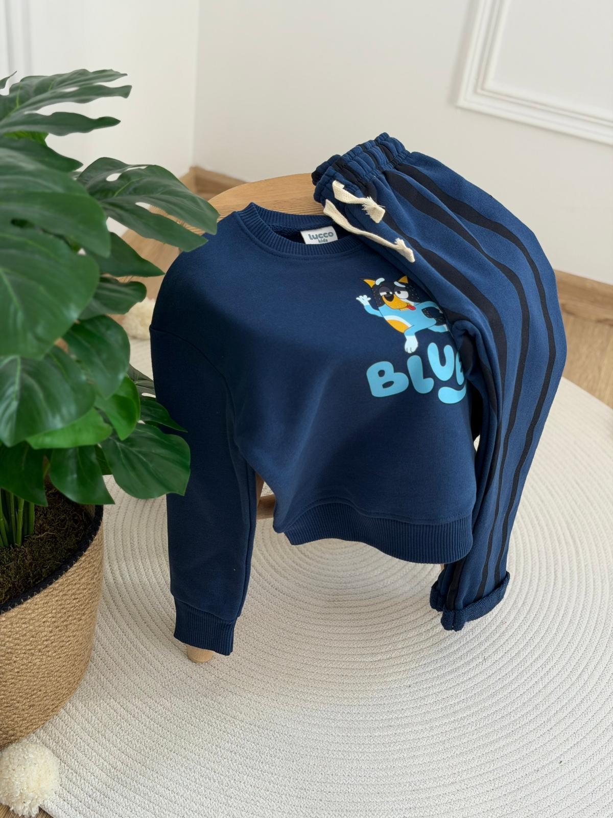 Çizgili Bluey Baskılı  Eşofman Takımı
