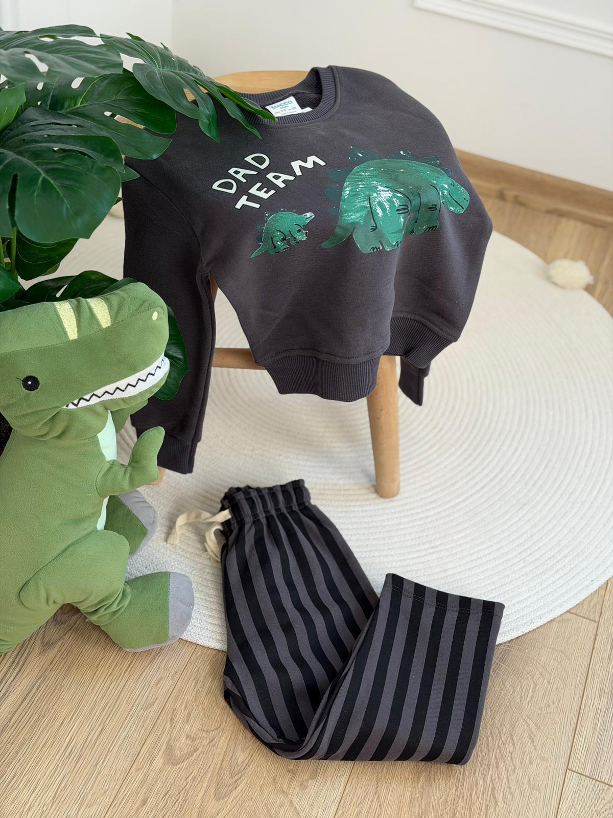 Dad Team Dino Baskılı Eşofman Takımı