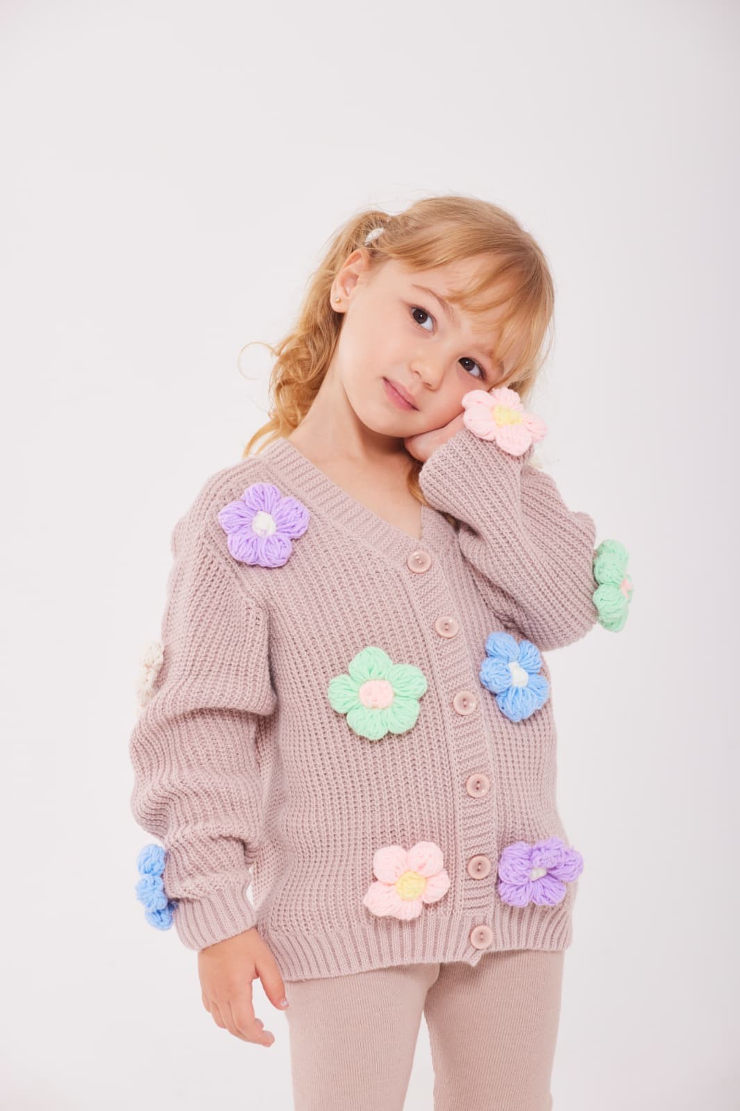 Flowers Nakış İşlemeli Triko Takım