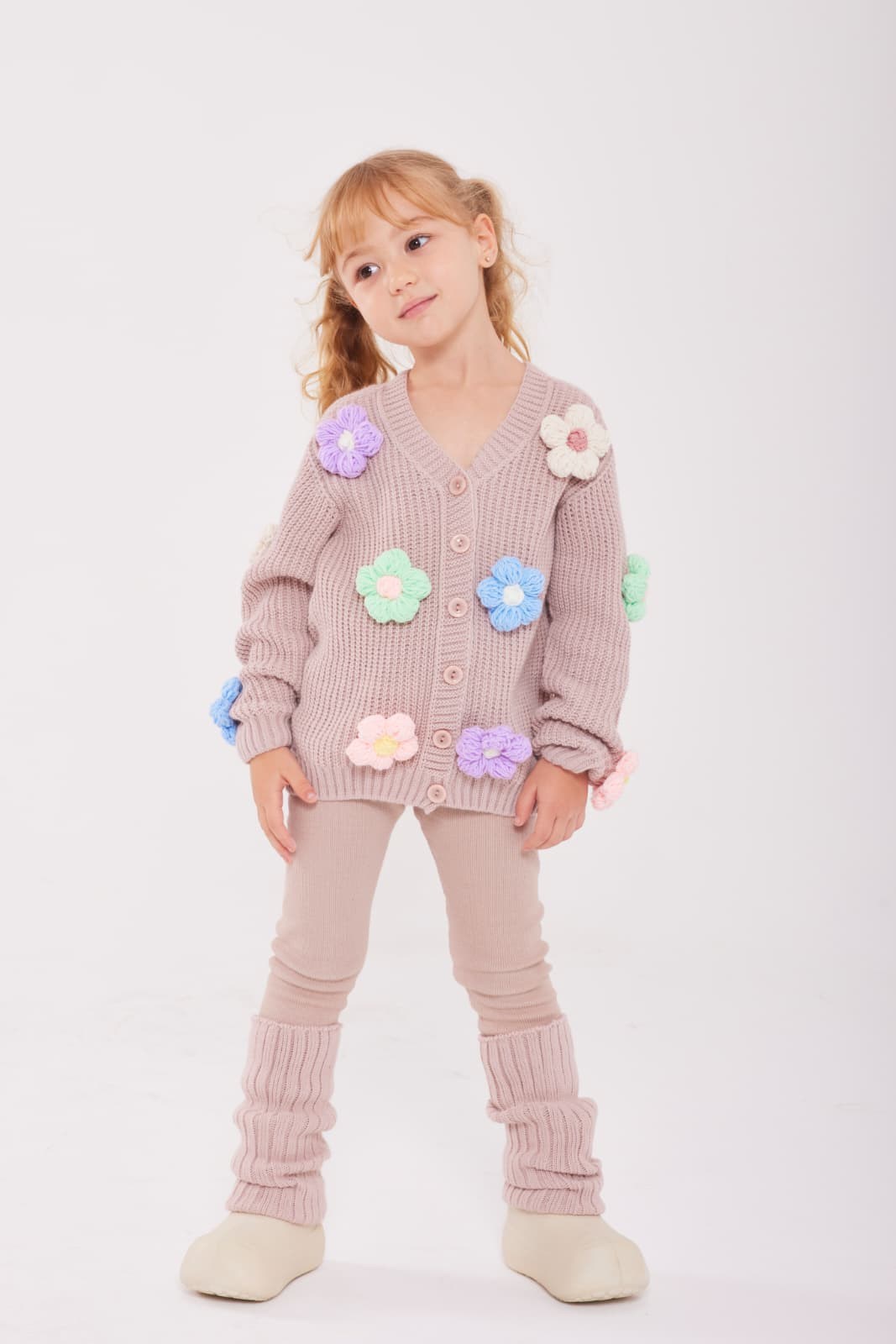 Flowers Nakış İşlemeli Triko Takım