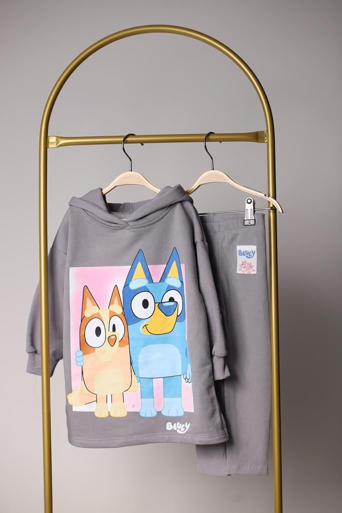 Gri Bluey Arkadaş Baskılı Taytlı Takım