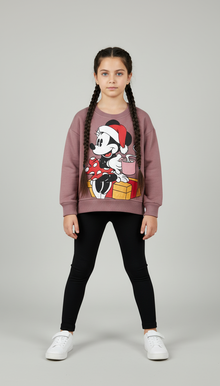 Happy Christmas Minnie Baskılı Taytlı Takımı
