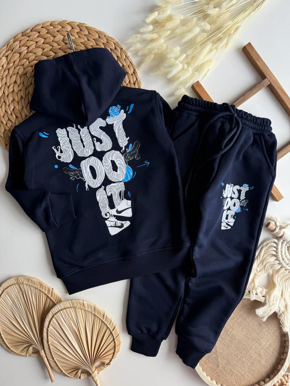 Just Do It Kapüşonlu Cepli Eşofman Takımı
