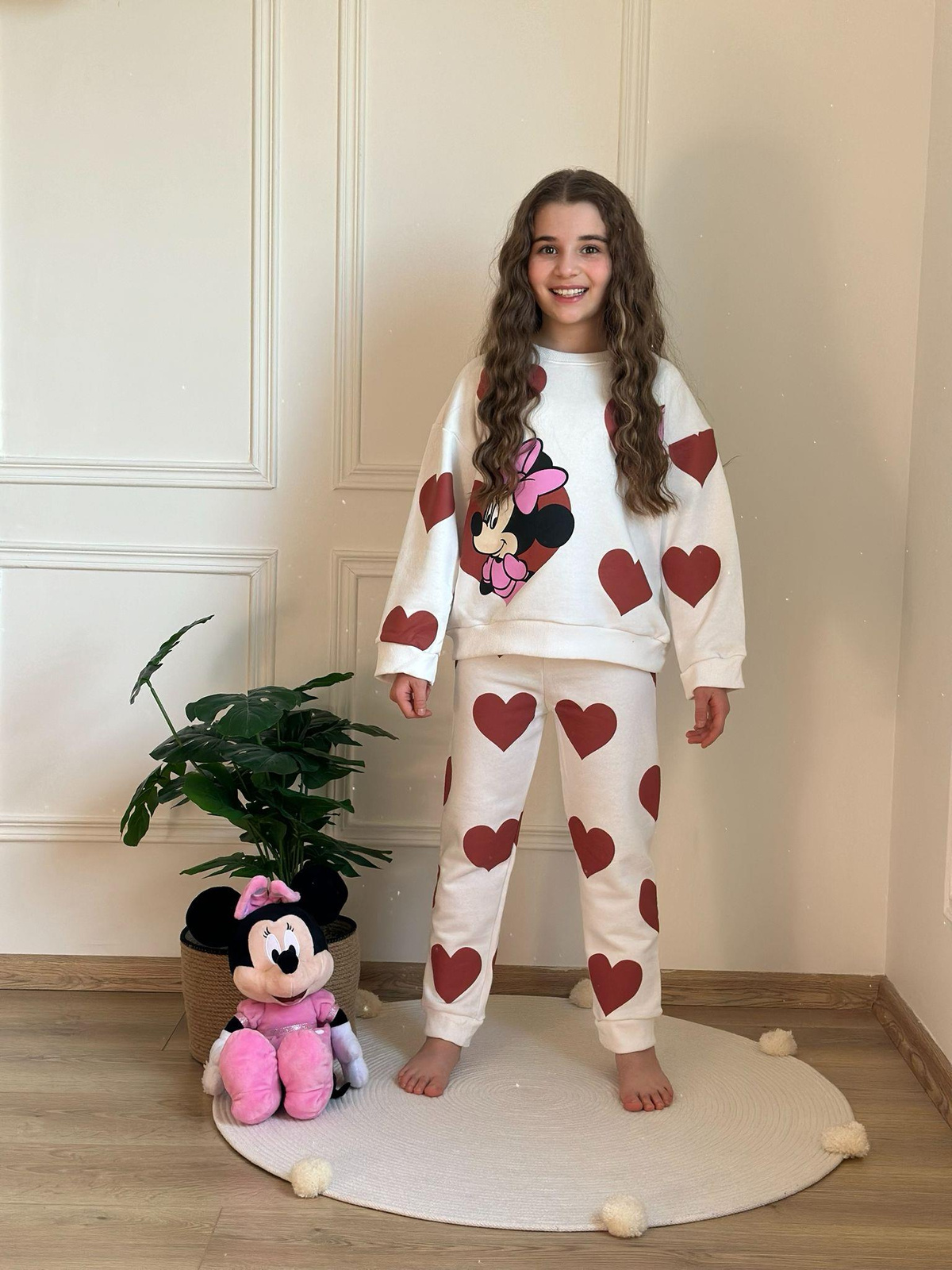 Kalp Detaylı Minnie Eşofman Takımı